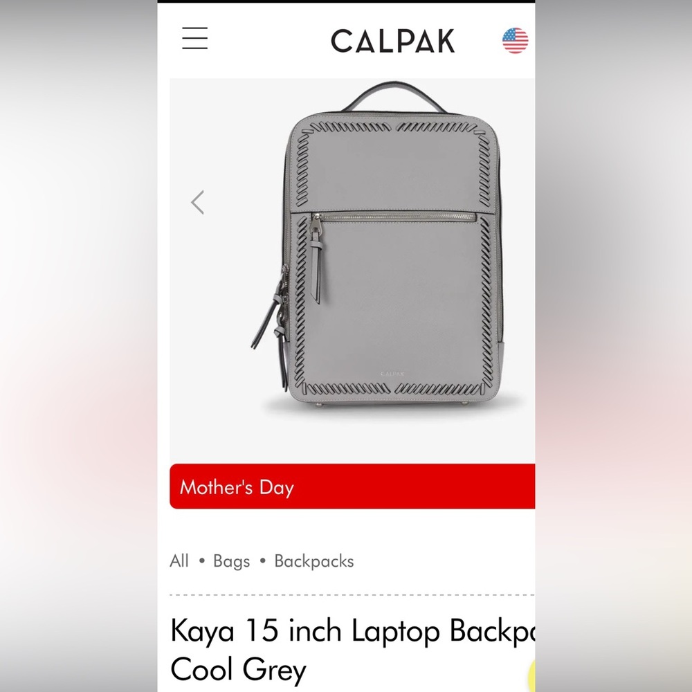 Calpak Cool Grey Kaya 15" Laptop Backpack